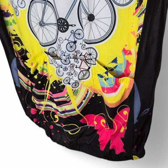 NWT Weimostar Cycling Jersey Women's Racing Workout Back Bottle Pockets Bright L - Picture 4 of 7